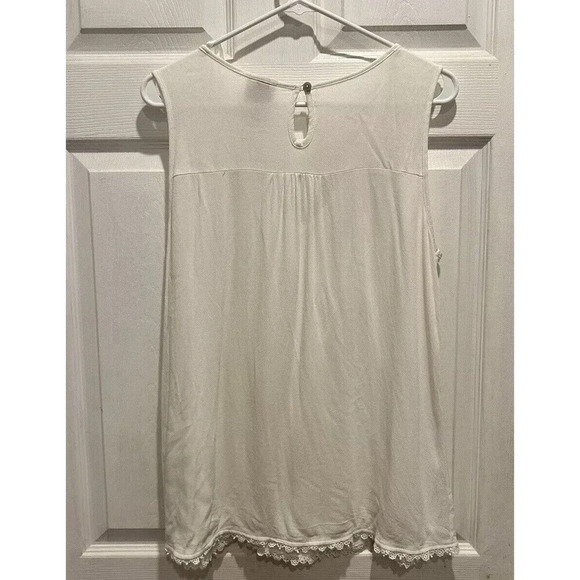 Knox Rose Flowy Tank Lace Keyhole Button Rayon Women’s Size Large - Picture 5 of 6